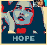 Shepard Fairey 'Hope' style portraits