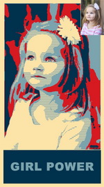 Shepard Fairey 'Hope' style portraits