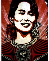 Shepard Fairey oil portrait