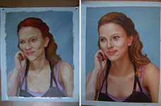 Final steps in portrait painting
